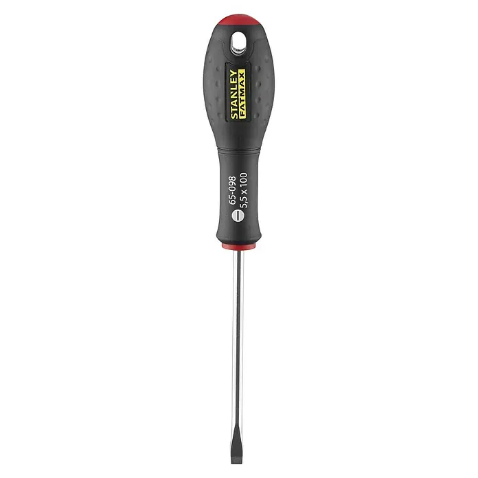Stanley FatMax Schraubendreher - SL 5,5 mm, Klingenlänge: 100 mm - Stanley FatMax Schraubendreher mit Schlitzkopf, ideal für präzise Schraubarbeiten und robuste Anwendungen.