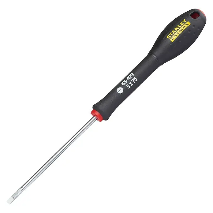 Stanley FatMax Schraubendreher - SL 3 mm, Klingenlänge: 75 mm - Stanley Fatmax Schraubendreher mit Schlitz, robust und zuverlässig für präzise Schraubarbeiten. Ideal für Heimwerker und Profis.