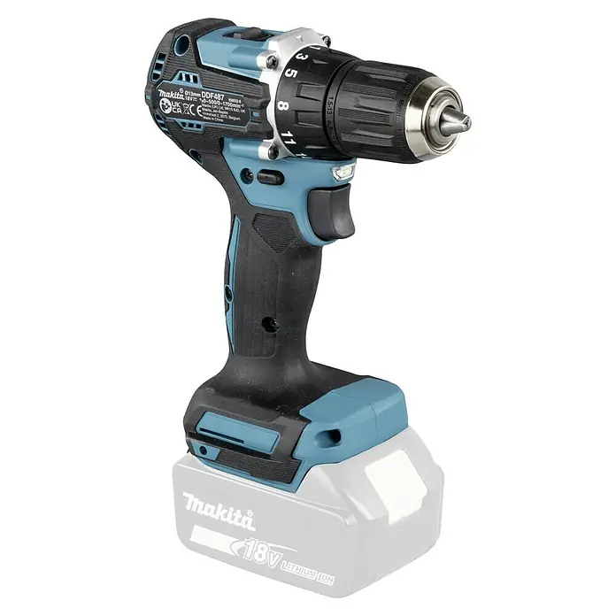 Makita LXT 18V Akku-Bohrschrauber DDF487Z - 18 V, Ohne Akku - Akkuschrauber von Makita mit Drehmomentvoreinstellung und LED-Licht.