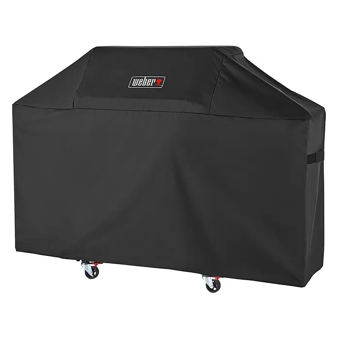 Weber Premium Grill-Schutzhülle - Passend für: Weber Genesis 300-Serie, Kunststoff - Schwarze Weber Grillabdeckung zum Schutz vor Witterungseinflüssen und Staub, mit Weber-Logo versehen.