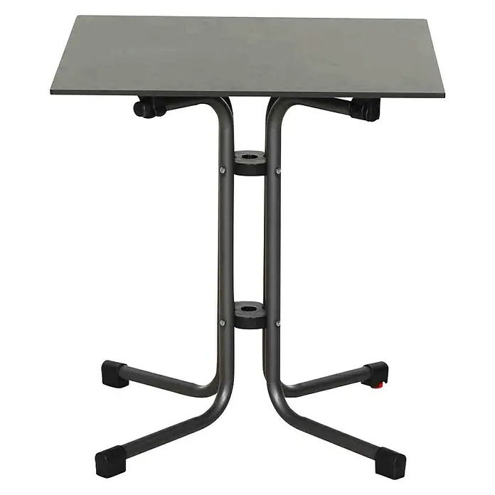 Siena Garden Urban Lights Gartenmöbel-Set Square Sessel/SolaTisch - 3 -tlg., Polypropylen, Olive/Anthrazit - Grauer, höhenverstellbarer Tisch mit Metallgestell und rechteckiger Tischplatte, ideal für Arbeiten oder Essen.