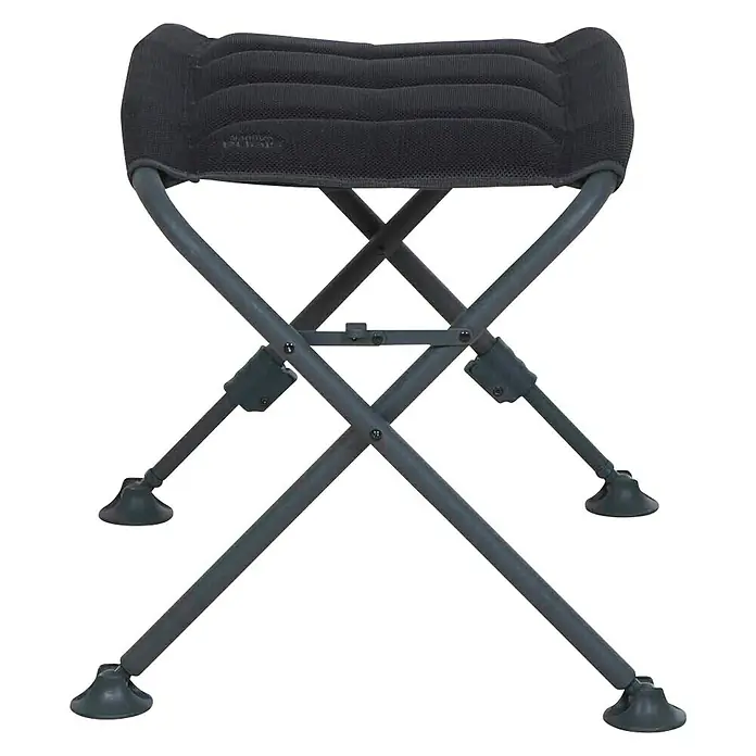 Siena Garden Gartenhocker Premium+ - Klappbar, Anthrazit, B x T x H: 66 x 52 x 52 cm - Schwarzer Falthocker mit gepolsterter Sitzfläche und grauem Metallgestell, ideal für Camping und Outdoor-Aktivitäten.