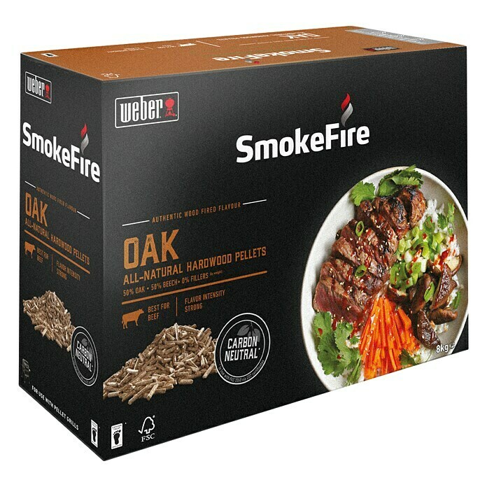 Weber Holzpellets SmokeFire8 kg, Aroma: Eiche Diagonal View