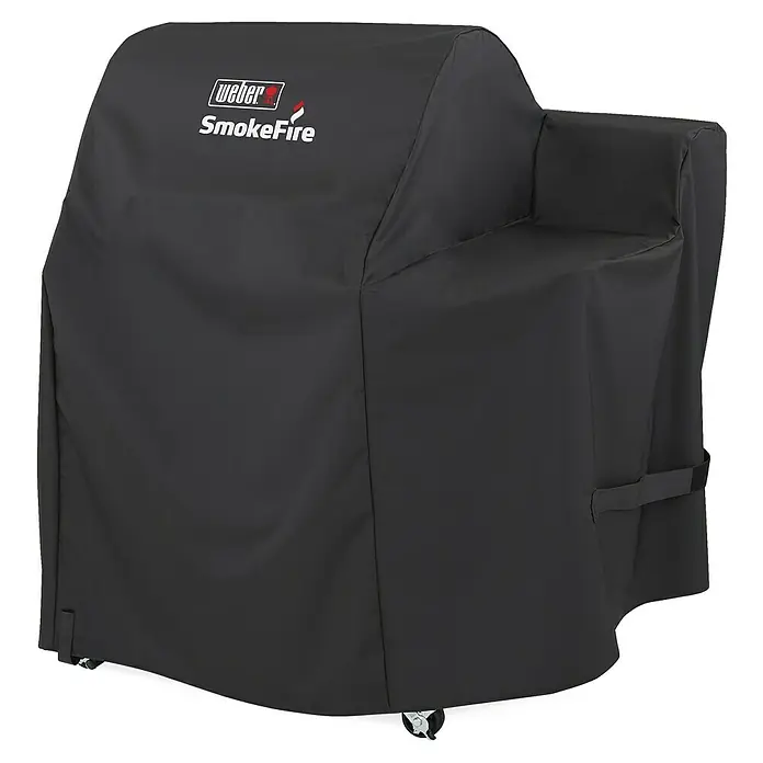 Weber Premium Grill-Schutzhülle - Passend für: Weber Pelletgrill Smokefire EX4 GBS, Kunststoff - Schwarze Weber SmokeFire Grillabdeckung, die den Grill vor Witterungseinflüssen schützt und sauber hält. Ideal für den Außenbereich.