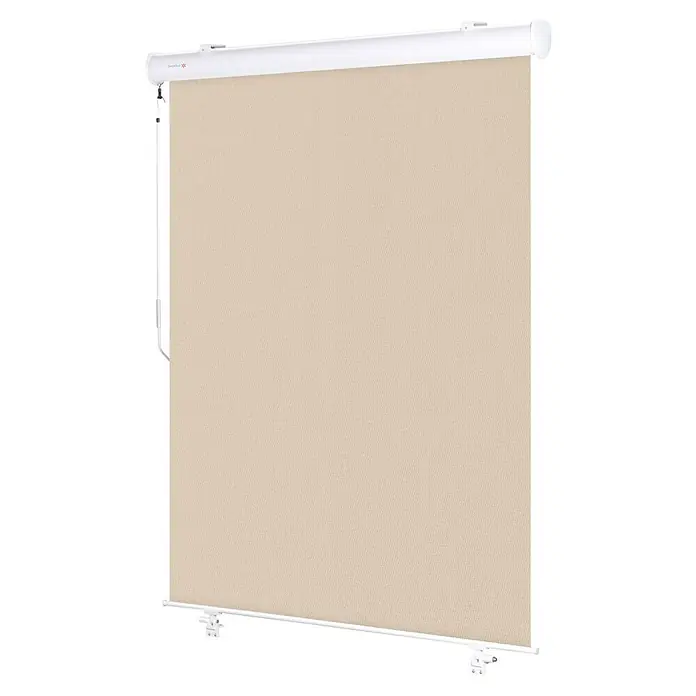 SmartSun Toldo para balcón Neo Lux - Beige arena, Ancho: 1,4 m - Persiana enrollable beige con carcasa blanca y cadena operativa para ventanas. Ideal para control de luz y privacidad.