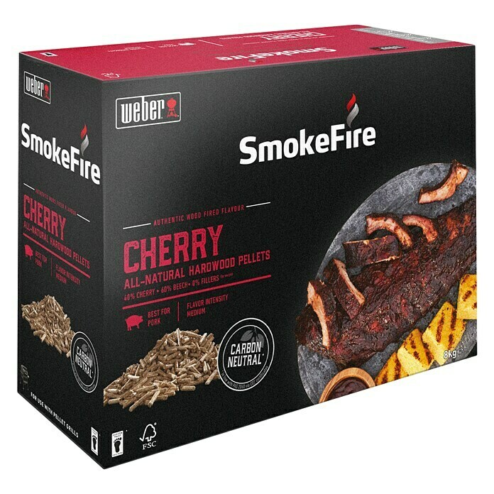 Weber Holzpellets SmokeFire8 kg, Aroma: Kirsche Diagonal View