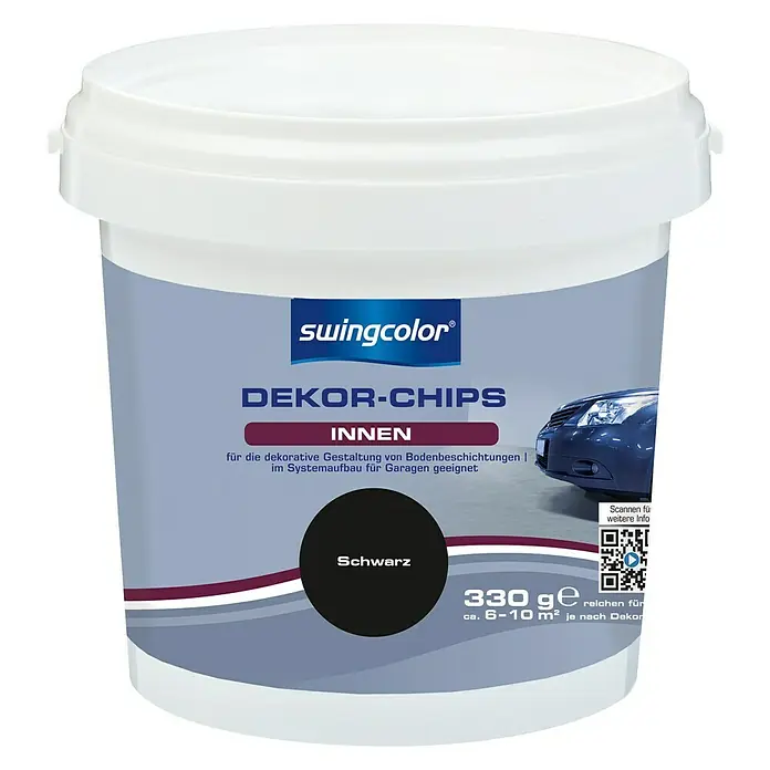 swingcolor Dekorchips - Schwarz, 330 g - Dose mit Swingcolor Dekor-Chips in Schwarz, geeignet für dekorative Bodengestaltung und Garagen.