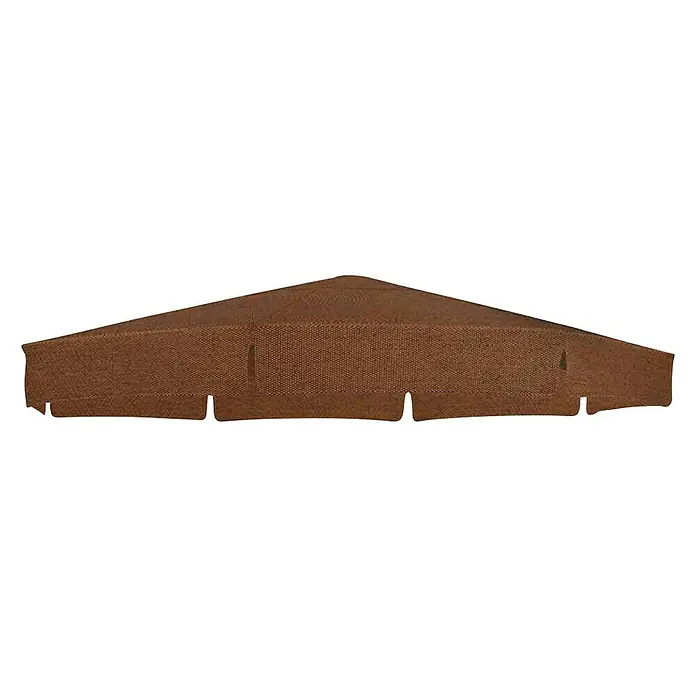 Sun Garden Schirmbezug Easy Sun - Taupe, Passend für: Sunfun Ampelschirmgestell Easy Sun, 350 cm - Nahaufnahme eines braunen Pavillonzeltdaches mit einer gewebten Textur. Ideal für den Außenbereich zum Schutz vor Sonne und leichtem Regen.