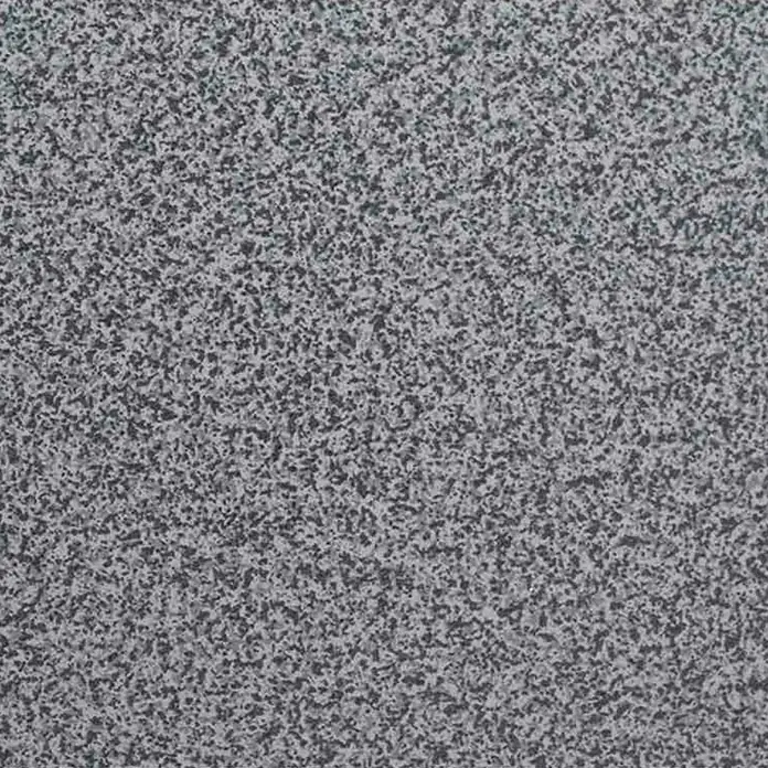Sieger Garten-Stehtisch rund - Ø x H: 70 x 112 cm, Stahl, Kunststoff, Klappbar, Eisengrau - Nahaufnahme einer grauen Granitoberfläche. Das Bild zeigt die feine, körnige Textur des Materials.