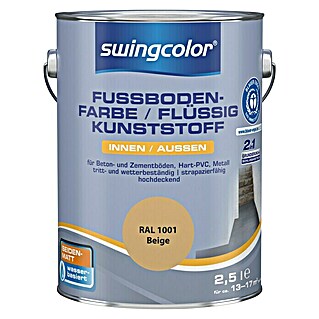 swingcolor 2in1 Flüssigkunststoff / Fußbodenfarbe RAL 1001 (Beige, 2,5 l, Seidenmatt)