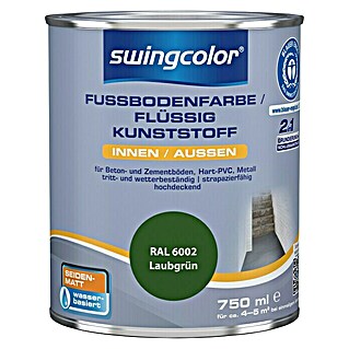 swingcolor 2in1 Flüssigkunststoff / Fußbodenfarbe RAL 6002 (Laubgrün, 750 ml, Seidenmatt)