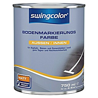 swingcolor Bodenmarkierungsfarbe (Weiß, 750 ml, Matt, Lösemittelbasiert)