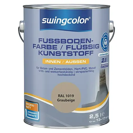 swingcolor 2in1 Fußbodenfarbe / Flüssig Kunststoff 2in1 RAL 1019