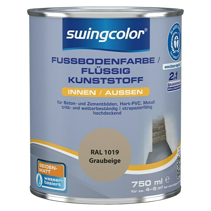 swingcolor Fussbodenfarbe/ Flüssigkunststoff 2in1 RAL 1019