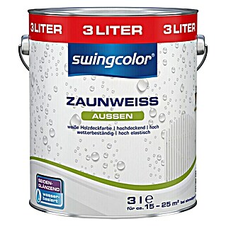 swingcolor Zaunweiß (Weiß, 3 l, Seidenglänzend, Wasserbasiert)