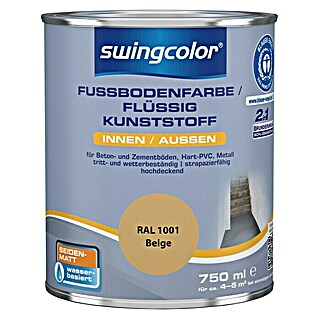 swingcolor 2in1 Flüssigkunststoff / Fußbodenfarbe RAL 1001 (Beige, 750 ml, Seidenmatt)