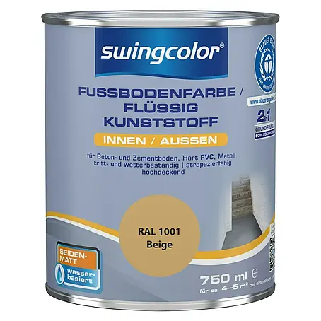 swingcolor 2in1 Fußbodenfarbe / Flüssig Kunststoff 2in1 RAL 1001