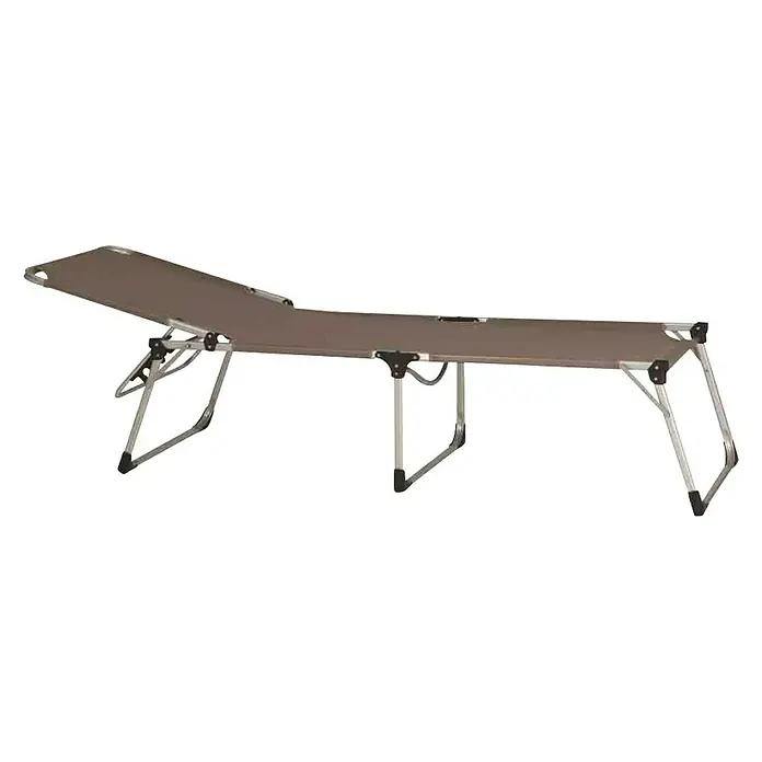 Siena Garden Gartenliege XXL - Taupe, Aluminium, Rückenlehne verstellbar - Braune Campingliege mit Metallgestell für entspannte Stunden im Freien. Praktisch und leicht zu transportieren.