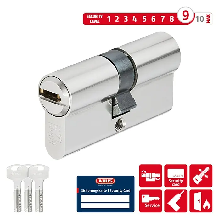 Abus Profilzylinder XD25 - Baulänge innen: 35 mm, Baulänge außen: 35 mm, Anzahl Schlüssel: 3 Stk. - ABUS Zylinder mit Sicherheitsstufe 9/10, inklusive Schlüssel und Sicherheitscard für erhöhten Schutz Ihres Zuhauses.