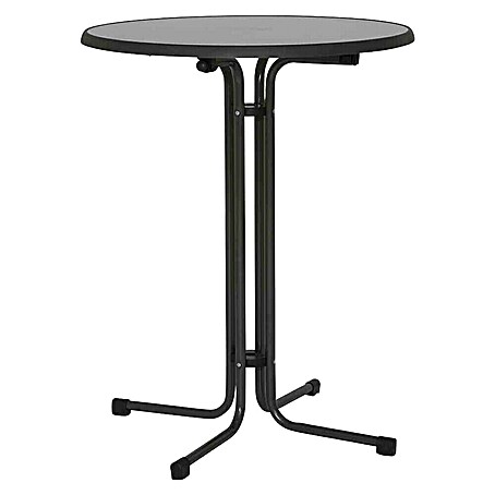 MFG Garten-Stehtisch rund (Ø x H: 85 x 110 cm, Stahl, Kunststoff, Klappbar, Grau)