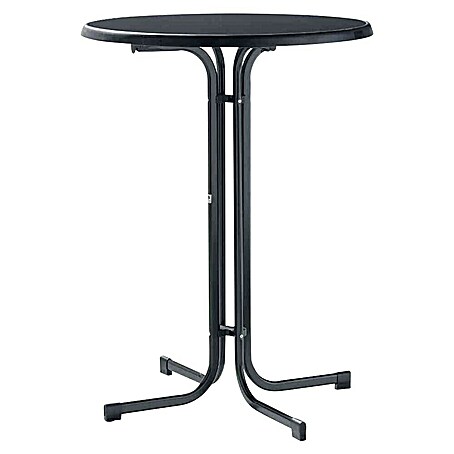 Sieger Garten-Stehtisch rund (Ø x H: 86 x 112 cm, Stahl, Kunststoff, Klappbar, Anthrazit)
