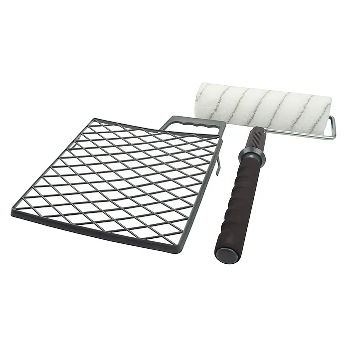 Farbroller-Set Wow Plus+ - 3 -tlg. - Malerset mit Farbroller, Griff und Abstreifgitter für gleichmäßiges Auftragen der Farbe und saubere Ergebnisse.