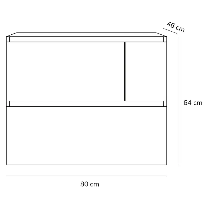Artysan Mueble bajo de lavabo Tina Paris - An x Pr x Al: 80 x 46 x 64 cm, Blanco - Imagen de un mueble para acuario con dimensiones de 80 cm de ancho, 46 cm de profundidad y 64 cm de altura. Ideal para colocar tu acuario de forma segura.