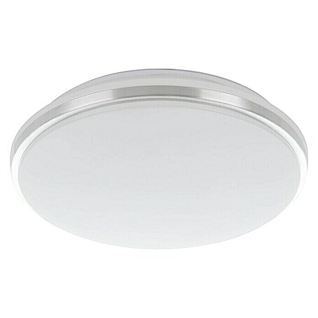 Eglo LED-Deckenleuchte rund (18 W, Ø x H: 34 x 6,5 cm, Chrom, Neutralweiß)