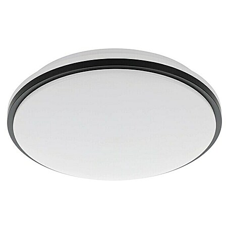 Eglo LED-Deckenleuchte rund (18 W, Ø x H: 34 x 6,5 cm, Schwarz, Neutralweiß)