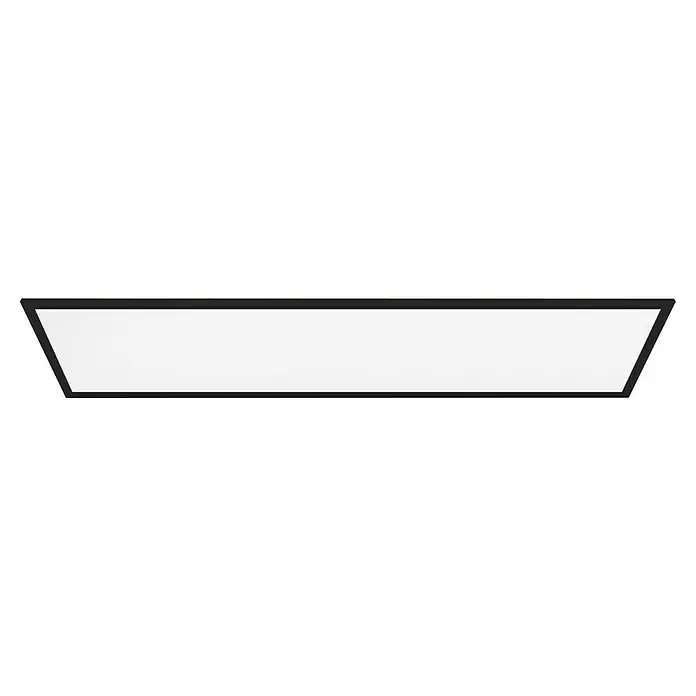 Tween Light LED-Panel Schwarz - 33 W, L x B x H: 120 x 30 x 5 cm, Schwarz, Neutralweiß - Nahaufnahme eines LED-Panels mit schwarzem Rahmen, ideal für moderne Büros und Wohnräume, bietet helles, gleichmäßiges Licht.