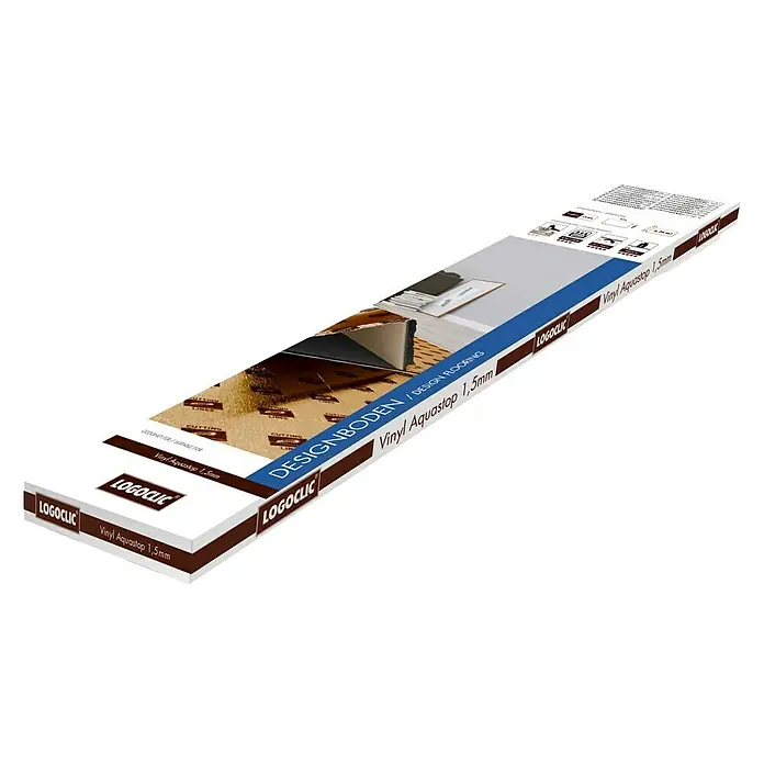LOGOCLIC Dämmunterlage Vinyl Aquastop - 6,25 m², Stärke: 1,5 mm - Aufnahme einer Packung Logoclic Designboden Vinyl Aquastop 1,5mm, ideal für stilvolle und wasserfeste Bodenbeläge.