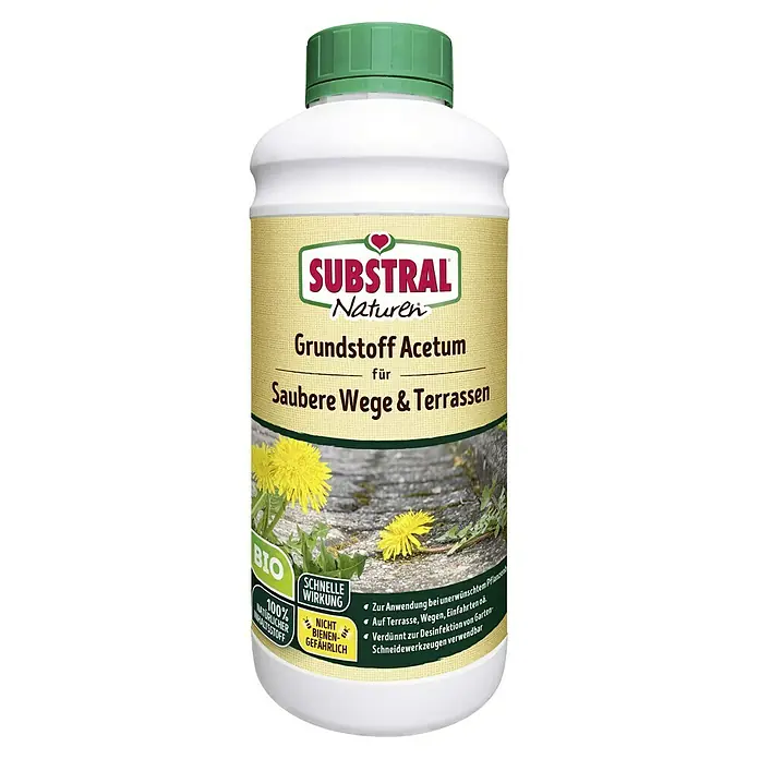 Substral Naturen Grundstoff - 1 l, Konzentrat - Substral Naturen Grundstoff Acetum für saubere Wege und Terrassen, eine umweltfreundliche Lösung für die Gartenpflege.