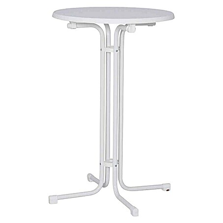 MFG Garten-Stehtisch rund (Ø x H: 70 x 110 cm, Polypropylen, Klappbar, Weiß)