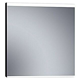 Espejo con luz París (80 x 80 cm, Negro)