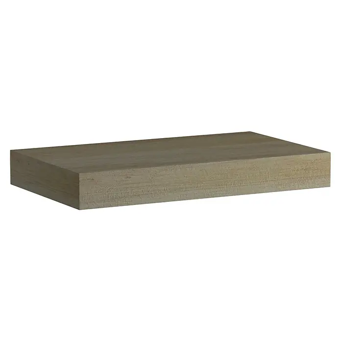 Encimera para lavabo Noa - L x An x Al: 46 x 80 x 10 cm, Nebraska - Un bloque de madera rectangular que muestra el grano, perfecto como elemento decorativo o base para proyectos DIY.