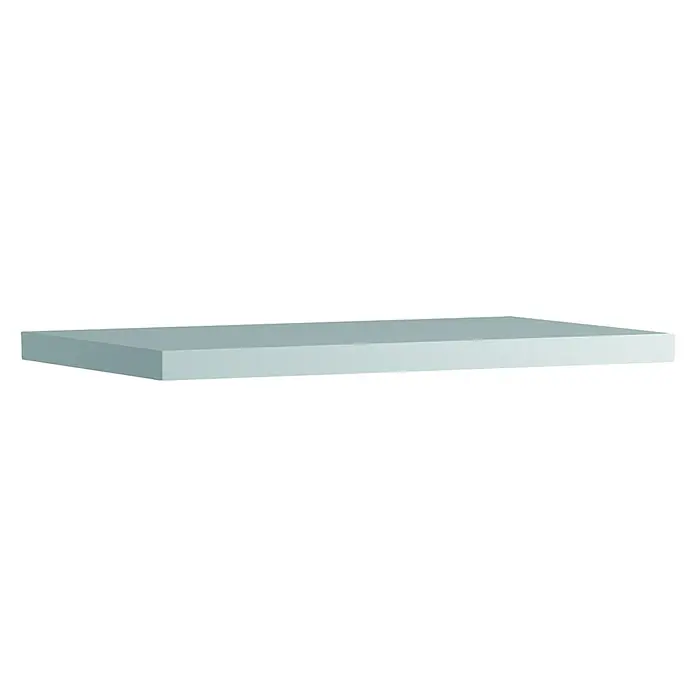 Encimera para lavabo Atlantis - L x An x Al: 46 x 80 x 3 cm, Blanco - Esta imagen muestra un bloque cuboide azul claro con esquinas redondeadas. El objeto tiene un aspecto sencillo y moderno.