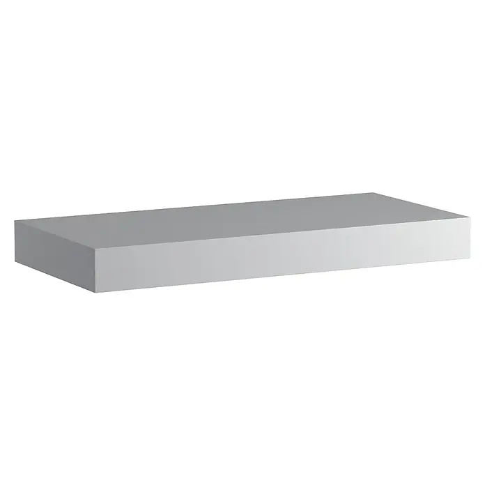 Encimera para lavabo Noa - L x An x Al: 46 x 100 x 10 cm, Blanco - Bloque rectangular gris, ideal para visualizaciones de diseño o arquitectura. Simple y moderno.