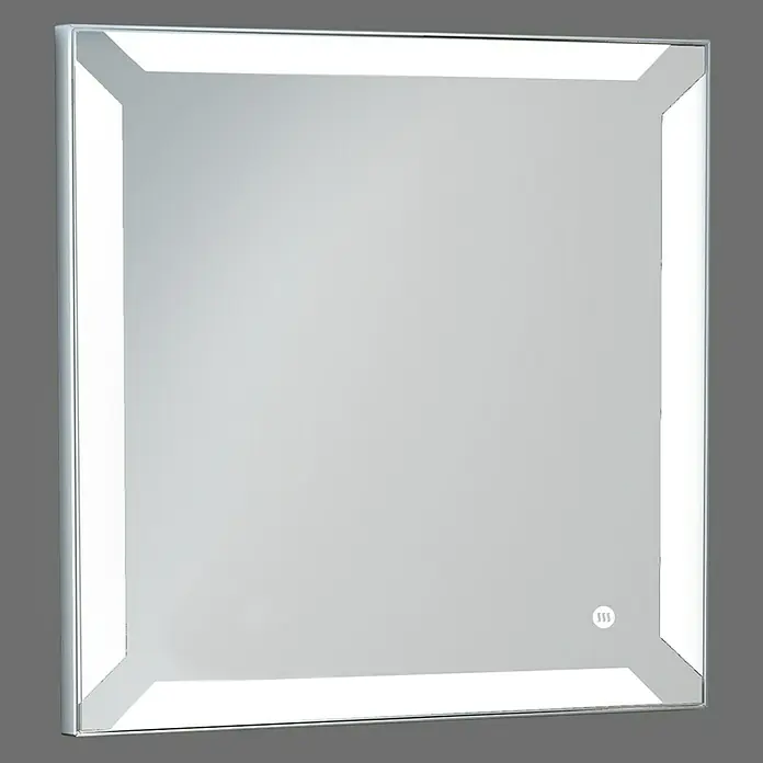 Espejo con luz Anouk - 80 x 80 cm - Espejo cuadrado con iluminación LED para baños o vestidores. Diseño elegante e iluminación práctica.