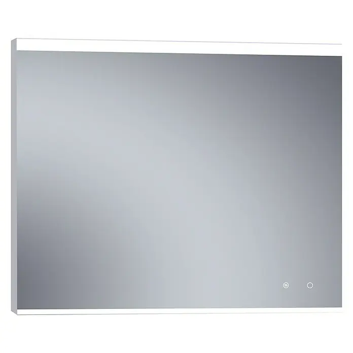 Camargue Espejo con luz París Plus - 120 x 80 cm, Acero, Bombillas y tubos - Un espejo de baño rectangular moderno con iluminación LED integrada, perfecto para diseños de baño elegantes.