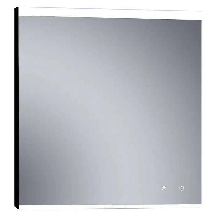 Camargue Espejo con luz París Plus - 80 x 80 cm, Negro, Bombillas y tubos - Espejo iluminado con borde LED, ideal para baños. Diseño moderno con sensores táctiles para una fácil utilización.