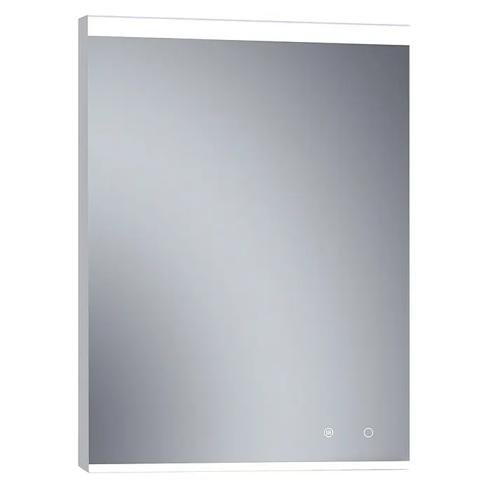 Camargue Espejo con luz París Plus - 60 x 80 cm, Acero, Bombillas y tubos - Espejo de baño iluminado con LED que presenta un diseño moderno y elegante. Perfecto para un baño funcional y con estilo, incluye interruptores táctiles.