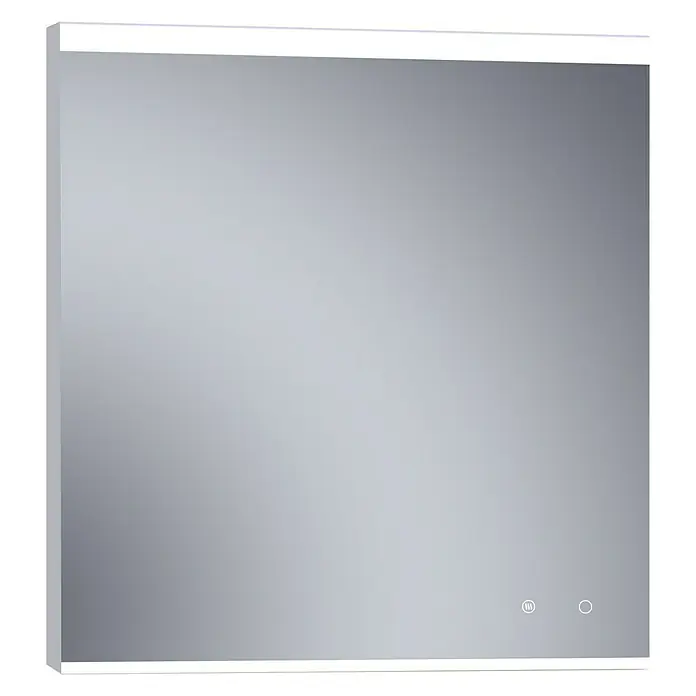 Camargue Espejo con luz París Plus - 80 x 80 cm, Acero, Bombillas y tubos - Espejo cuadrado con iluminación LED integrada en la parte superior e inferior, ideal para baños y dormitorios.