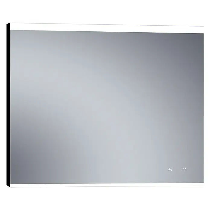 Camargue Espejo con luz París Plus - 120 x 80 cm, Negro, Bombillas y tubos - Un espejo de baño rectangular con iluminación integrada, perfecto para un diseño de baño moderno. Diseño elegante para acentos de estilo.