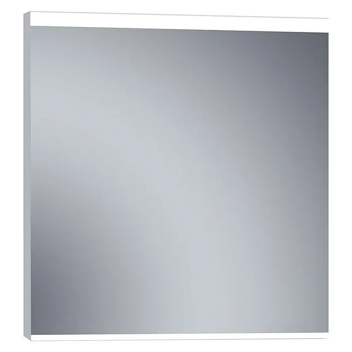 Camargue Espejo con luz París - 80 x 80 cm, Acero - Espejo cuadrado con marco blanco e iluminación integrada, ideal para baños o vestidores. Diseño elegante y funcional.