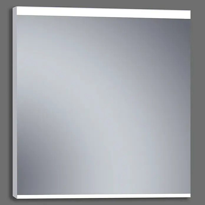 Camargue Espejo con luz París - 80 x 80 cm, Acero - Espejo cuadrado con iluminación integrada para baños u otros espacios. Diseño moderno con líneas limpias.
