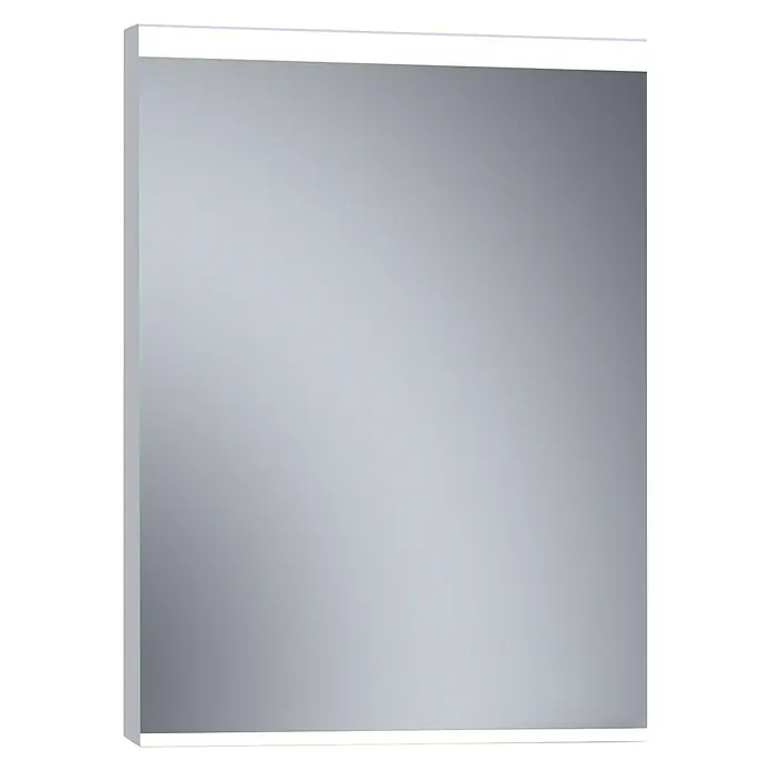 Camargue Espejo con luz París - 60 x 80 cm, Acero - Este artículo muestra un espejo de baño iluminado con un diseño elegante y moderno, perfecto para un baño elegante.