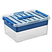 Sunware Aufbewahrungsbox Q-Line (L x B x H: 40 x 30 x 18 cm, Kunststoff, Transparent/Blau) | BAUHAUS