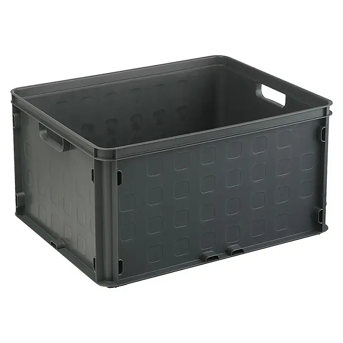 Sunware Aufbewahrungsbox Square - L x B x H: 50,6 x 40,6 x 26,1 cm, Kunststoff, Anthrazit, Geschlossen - Ein grauer Klappkasten aus Kunststoff, ideal für Lagerung und Transport von Gegenständen aller Art.