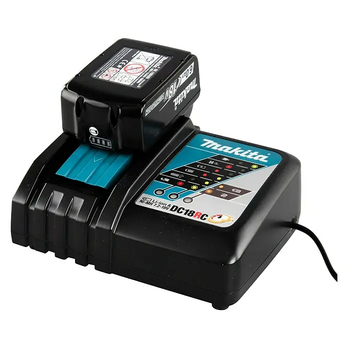 Makita LXT 18V Batterie-Ladegerät DC18RC - Akkuspannung: 18 V - Makita DC18RC Schnellladegerät mit Akku, ideal zum Aufladen von Makita Akkus. Kompaktes Design für den einfachen Transport.