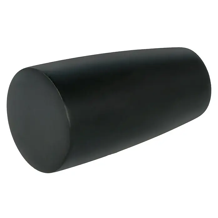 Expo Ambiente Endstück Noble - Schwarz, Geeignet für: Gardinenstangen Ø 20 mm - Schwarzer, zylindrischer Knopf/Griff mit abgerundeten Enden, ideal für Möbel oder Schubladen, im Detail.